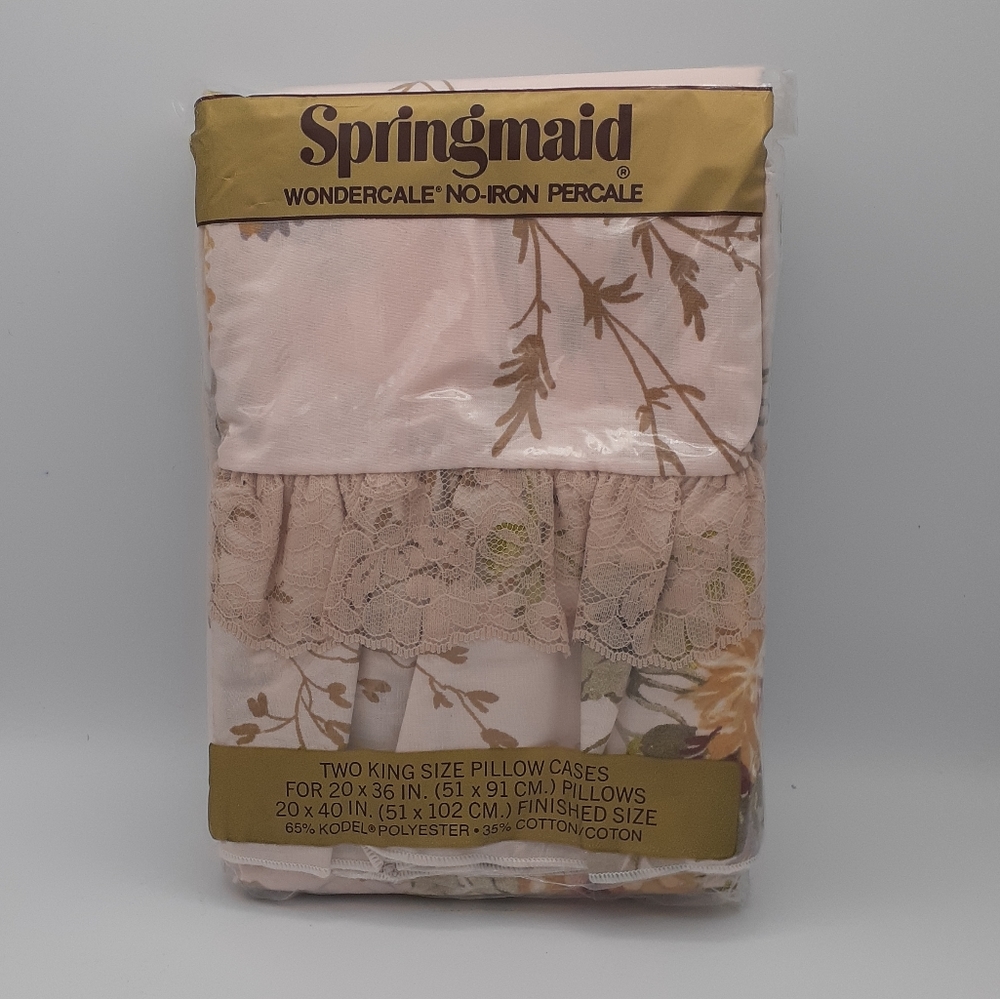 SPRINGMAID "CASTLEWOOD" KING PILLOWCASES NWT